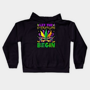 Let The Shenanigans Begin Mardi Gras Kids Kids Hoodie